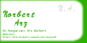 norbert arz business card